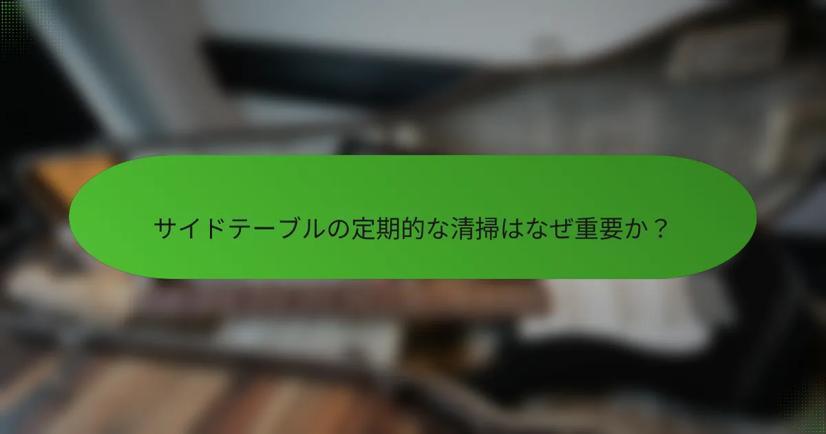 サイドテーブルの定期的な清掃はなぜ重要か?