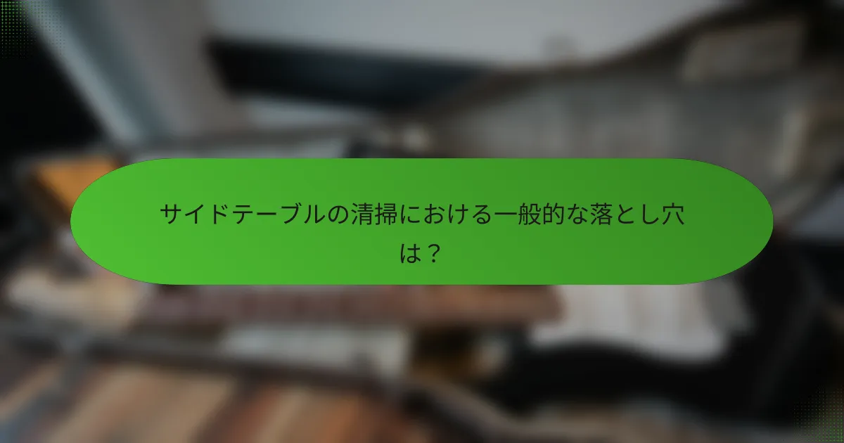 サイドテーブルの清掃における一般的な落とし穴は?
