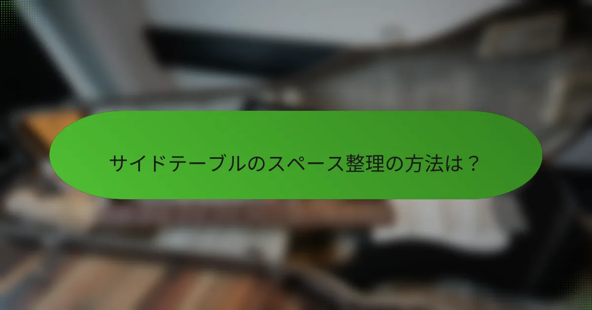 サイドテーブルのスペース整理の方法は?